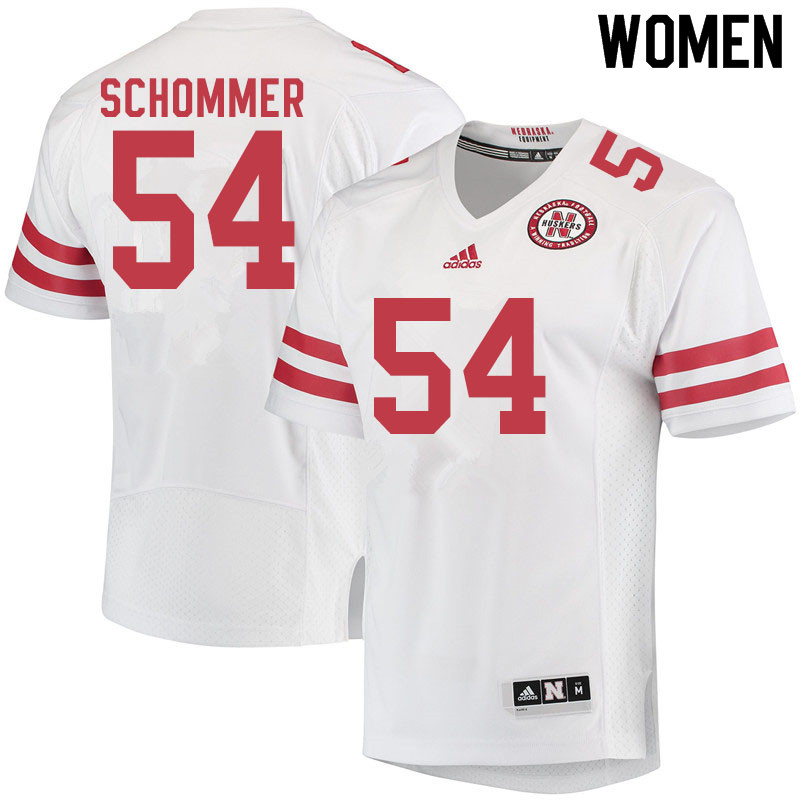 Women #54 Ryan Schommer Nebraska Cornhuskers College Football Jerseys Sale-White - Click Image to Close